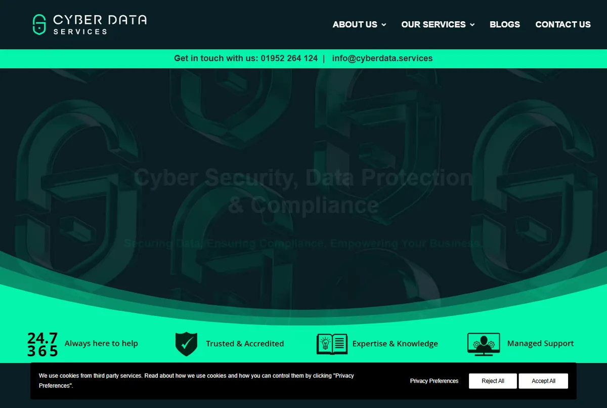 Cyber Data Services website preview