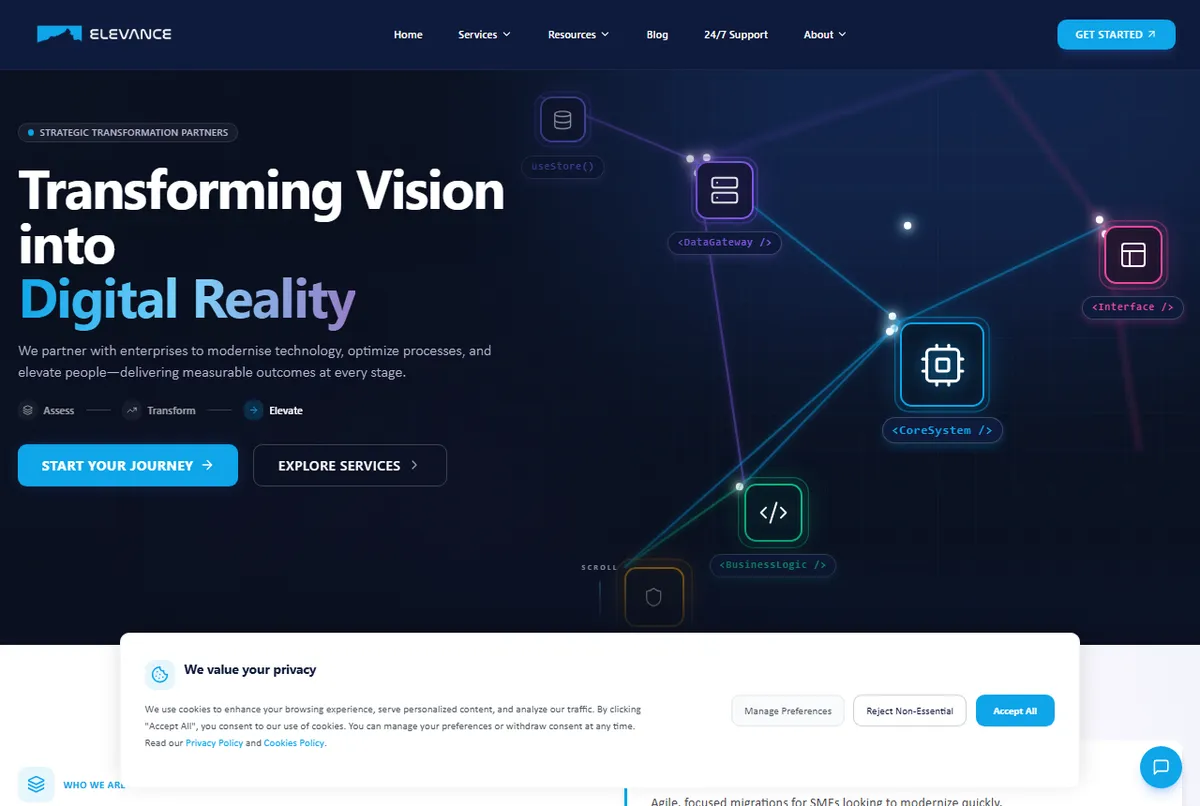Elevance website preview